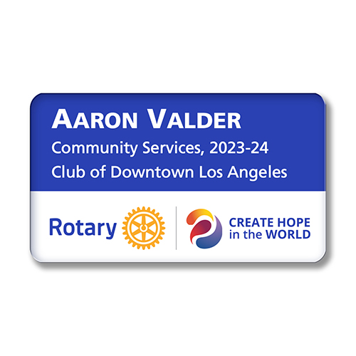 Rotary 2023-2024 Theme -Small Acrylic Name Badge - 3-1/2